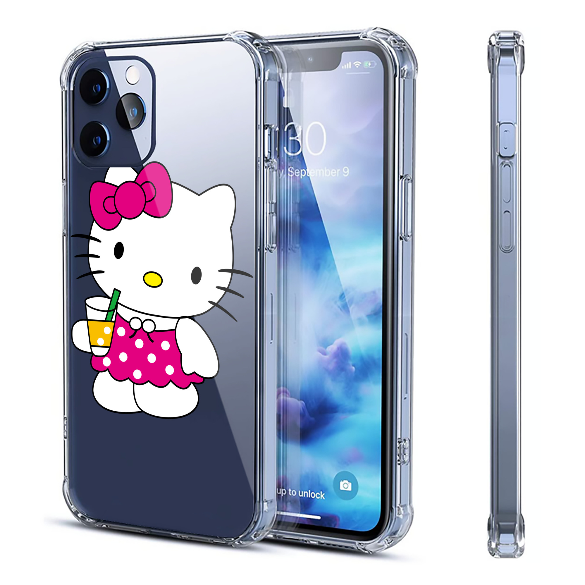 （画像用） Hello Kitty ハローキティ 【iPhone 12シリーズ対応】透明スマホケース（クリアソフトケース）